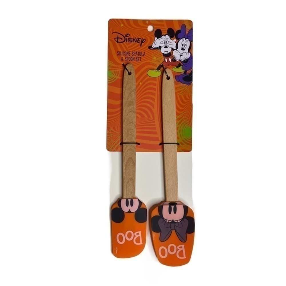 NWT‎ DISNEY HALLOWEEN BOO MICKEY & MINNIE SILICONE SPATULA & SPOON SET
